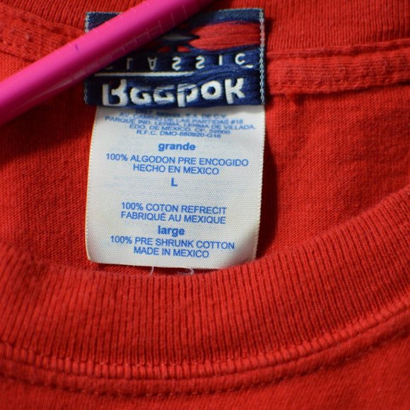 Reebok MenT-shirt Great Britain Embroidered Logo RED Sz L 100% Pre shrunk Cotton - Picture 4 of 4